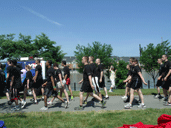 Troops warming up for the run